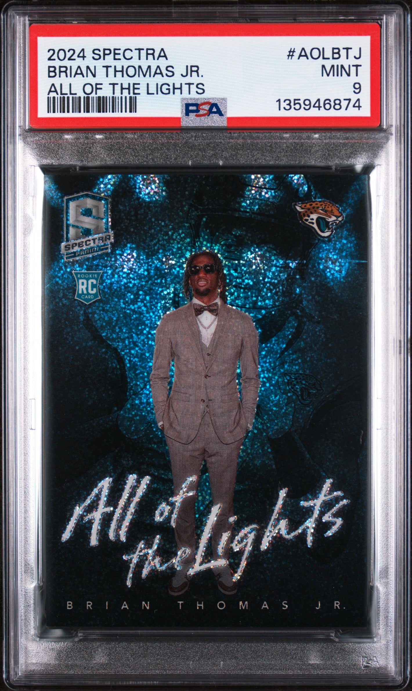 2024 Panini Spectra #AOL-BTJ Brian Thomas Jr. Rookie RC All of the Lights PSA 9