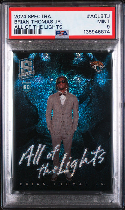 2024 Panini Spectra #AOL-BTJ Brian Thomas Jr. Rookie RC All of the Lights PSA 9