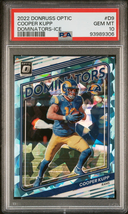 2022 Donruss Optic #D-9 Cooper Kupp Dominators Ice /15 PSA 10