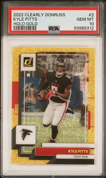 2022 Clearly Donruss #2 Kyle Pitts Holo Gold PSA 10 #/5