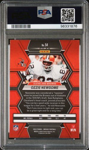 2023 Panini Mosaic #54 Ozzie Newsome White Sparkle PSA 10