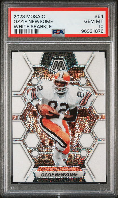 2023 Panini Mosaic #54 Ozzie Newsome White Sparkle PSA 10