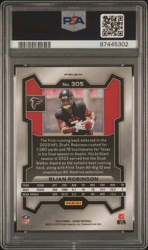 2023 Panini Prizm #305 Bijan Robinson Rookie RC Pink PSA 10