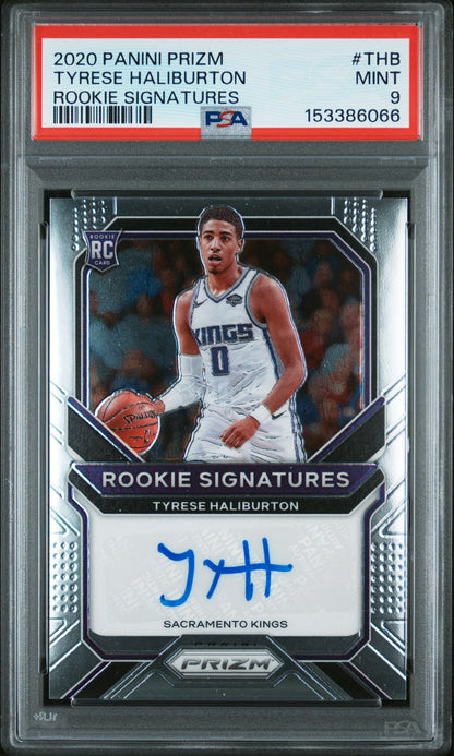 2020-21 Panini Prizm #RS-THB Tyrese Haliburton Rookie Signatures PSA 9