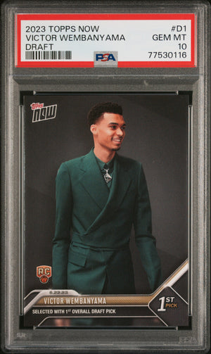 2023 Topps Now #D1 Victor Wembanyama Rookie RC PSA 10