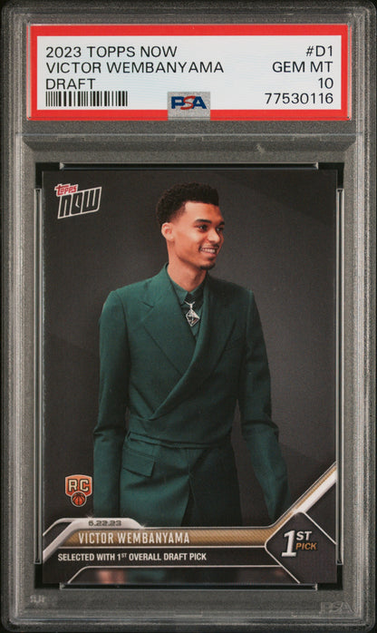 2023 Topps Now #D1 Victor Wembanyama Rookie RC PSA 10