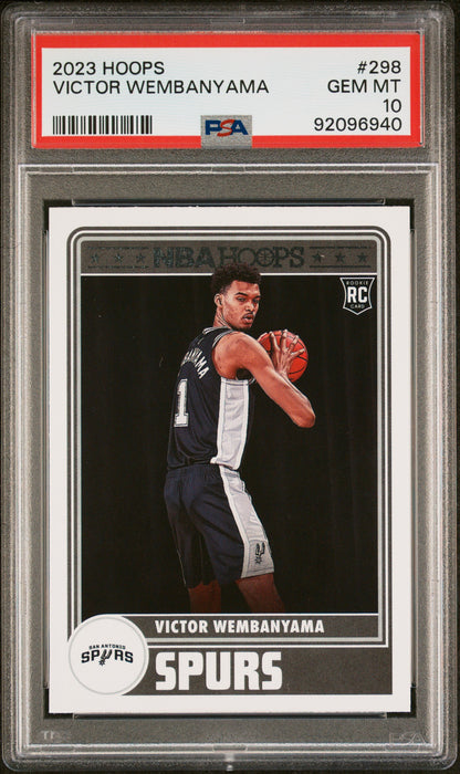 2023-24 Hoops #298 Victor Wembanyama Rookie RC PSA 10