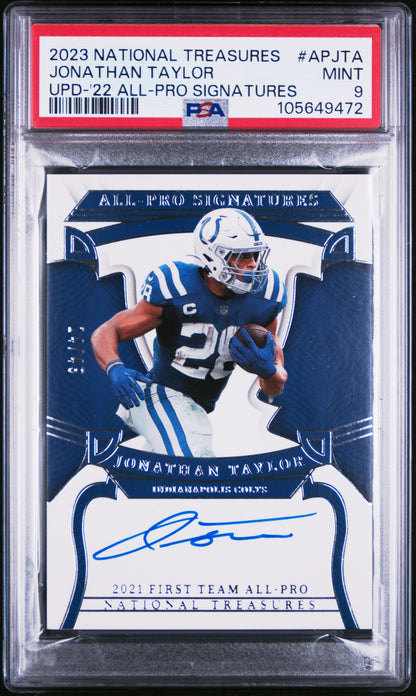 2023 National Treasures #AP-JTA Jonathan Taylor All-Pro Signatures /49 PSA 9
