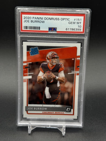 2020 Donruss Optic #151 Joe Burrow Rated Rookie PSA 10