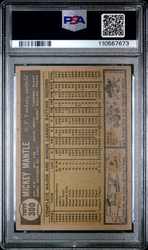 1961 Topps #300 Mickey Mantle PSA 4