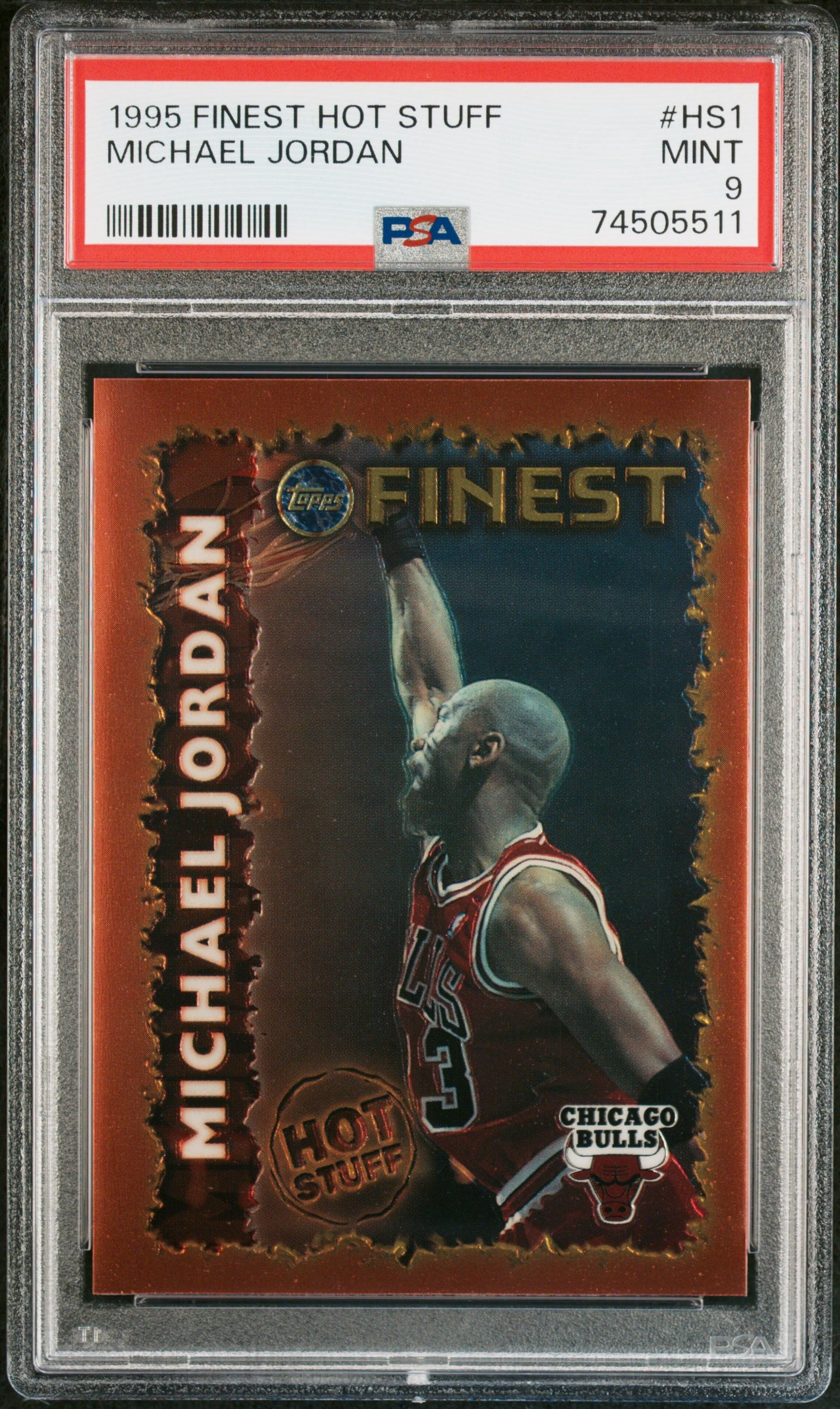 1995-96 Finest #HS1 Michael Jordan Hot Stuff PSA 9
