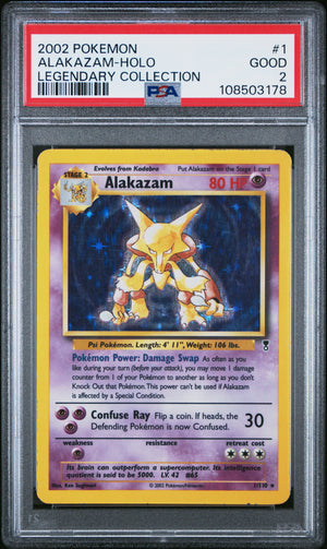 2002 Pokemon Legendary Collection #1 Alakazam Holo PSA 2