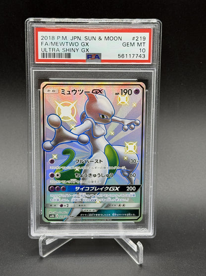 2018 Pokemon SM8b Ultra Shiny #219 Mewtwo GX Full Art PSA 10