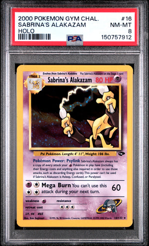 2000 Pokemon Gym Challenge #16 Sabrina'S Alakazam Holo PSA 8