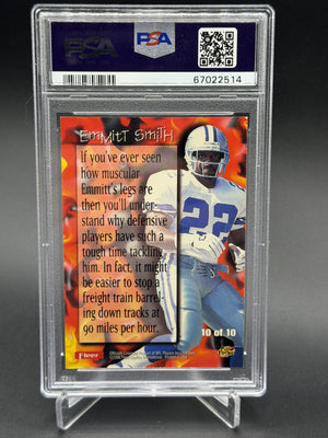1996 Fleer Metal #10 Emmitt Smith Molten Metal PSA 8