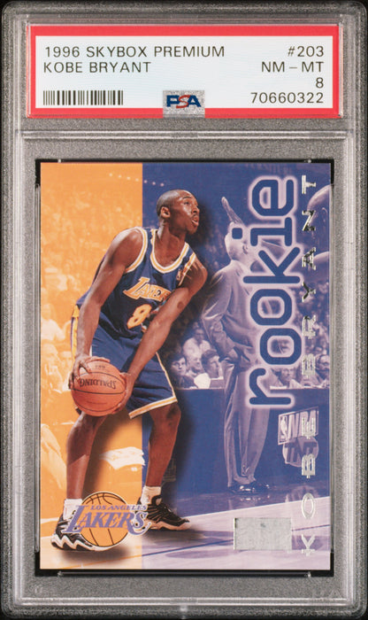 1996 Skybox Premium #203 Kobe Bryant Rookie RC PSA 8 (322)