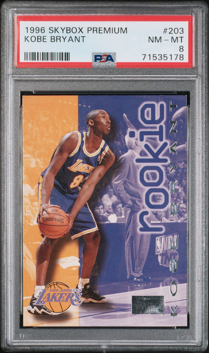 1996 Skybox Premium #203 Kobe Bryant Rookie RC PSA 8 (178)