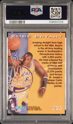 1996 Skybox Premium #203 Kobe Bryant Rookie RC PSA 8 (339)
