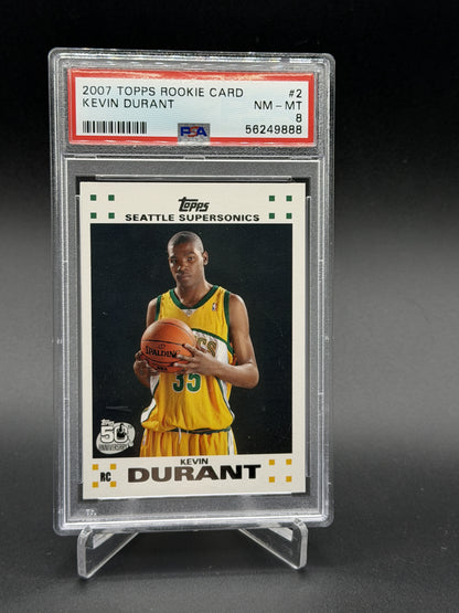 2007-08 Topps #2 Kevin Durant Rookie Set PSA 8