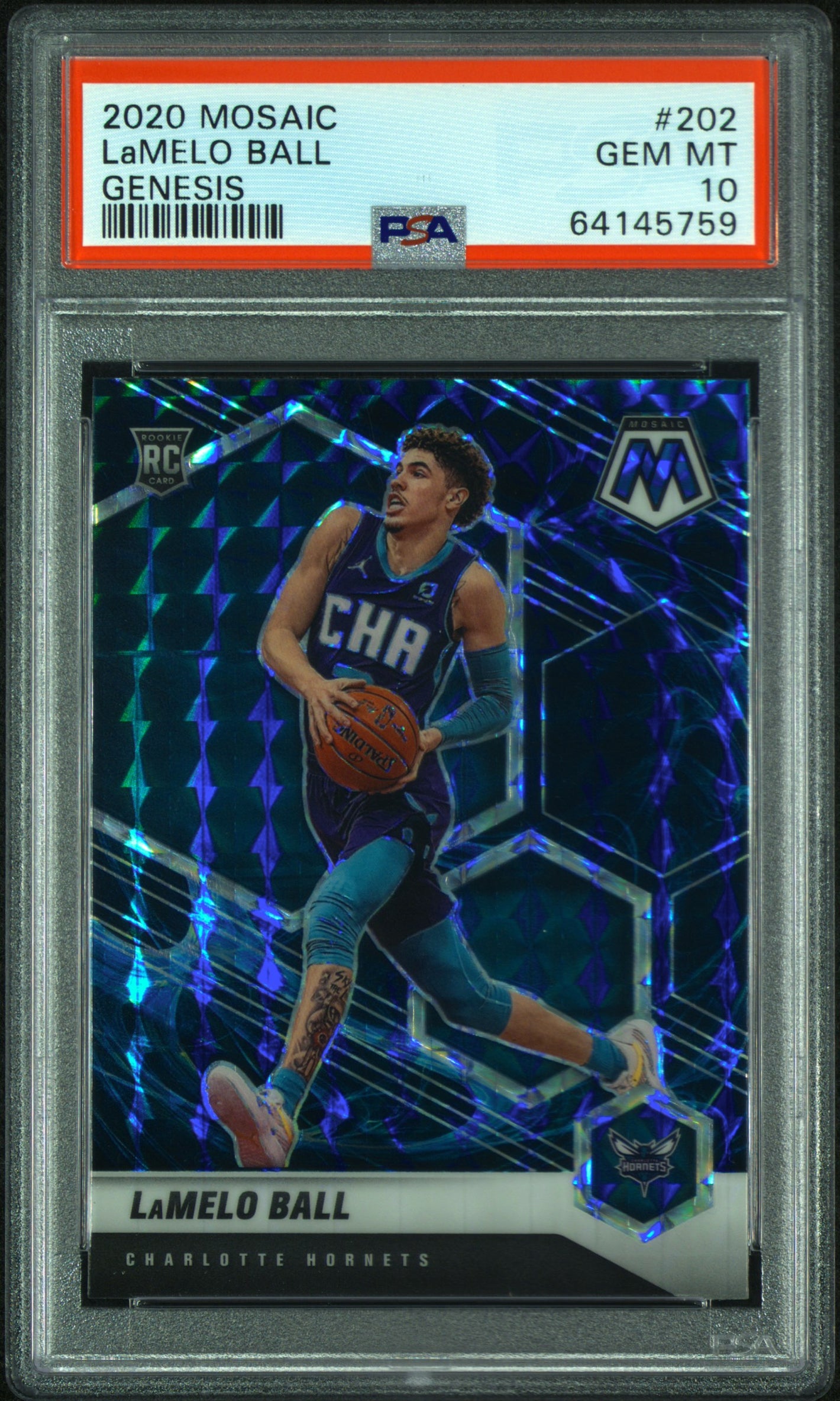 2020-21 Panini Mosaic #202 LaMelo Ball Mosaic Genesis PSA 10
