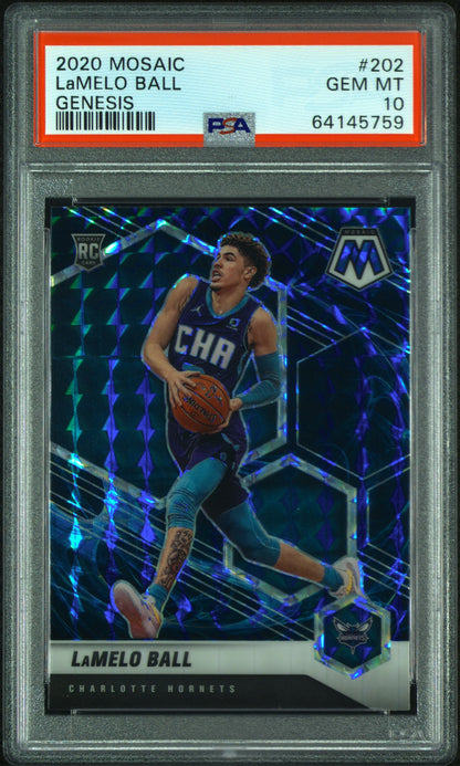 2020-21 Panini Mosaic #202 LaMelo Ball Mosaic Genesis PSA 10