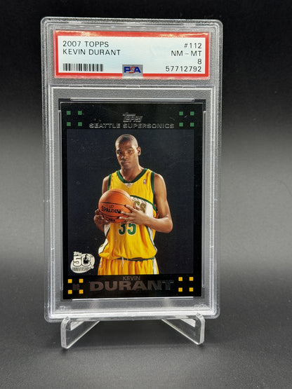 2007-08 Topps #112 Kevin Durant Rookie RC PSA 8