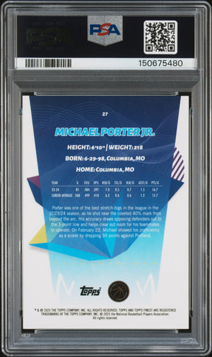 2024-25 Finest #27 Michael Porter Jr. Red Refractor PSA 9 #/5