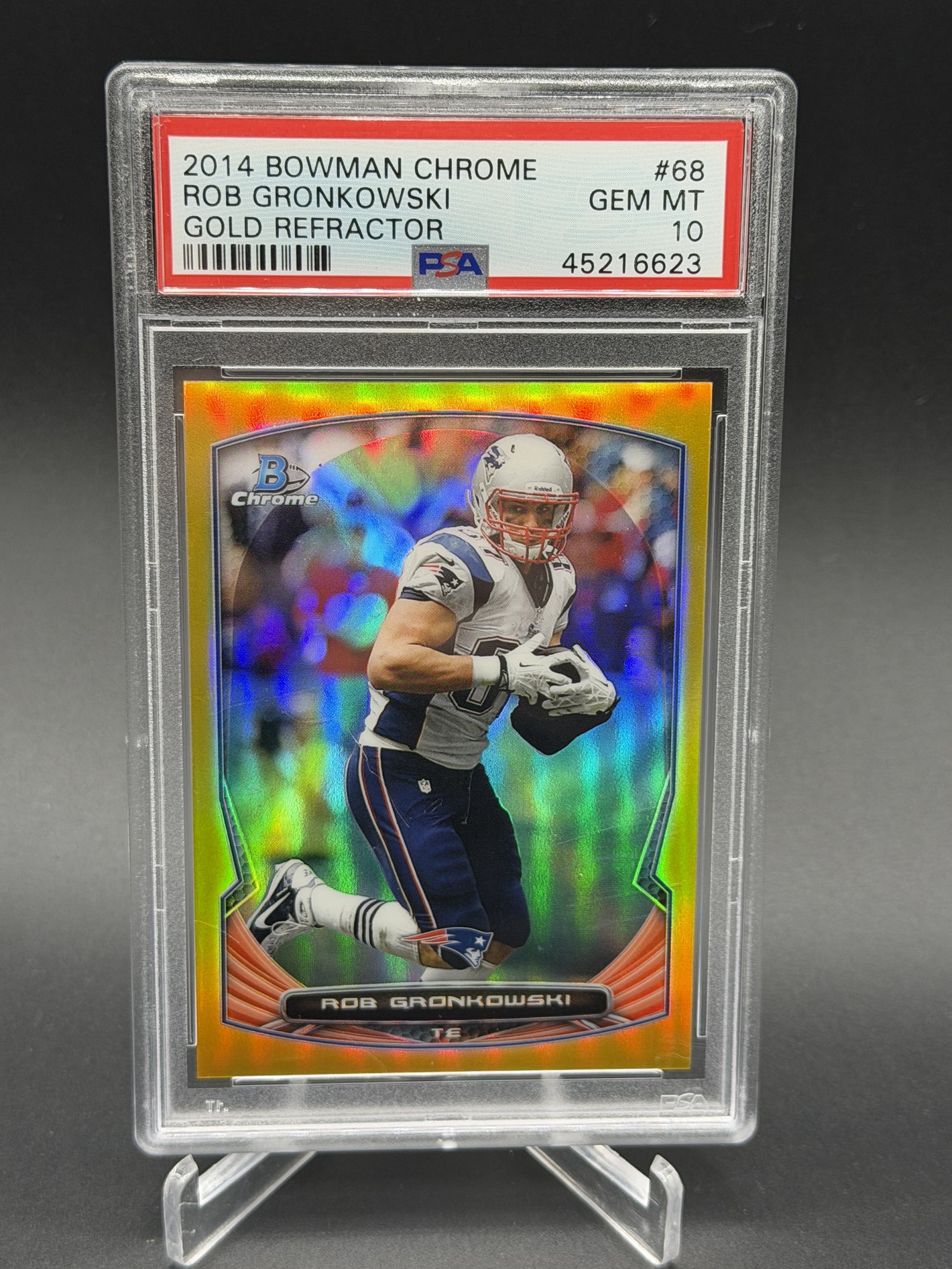 2014 Bowman Chrome #68 Rob Gronkowski Gold Refractor /50 PSA 10