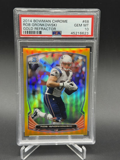2014 Bowman Chrome #68 Rob Gronkowski Gold Refractor /50 PSA 10