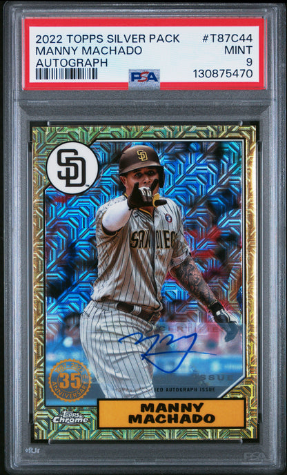 2022 Topps Chrome Silver #T87C-44 Manny Machado 35th Anniversary Auto /50 PSA 9