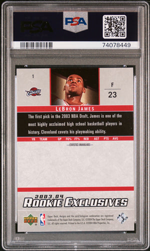 2003 Upper Deck Rookie Exclusives #1 Lebron James PSA 9