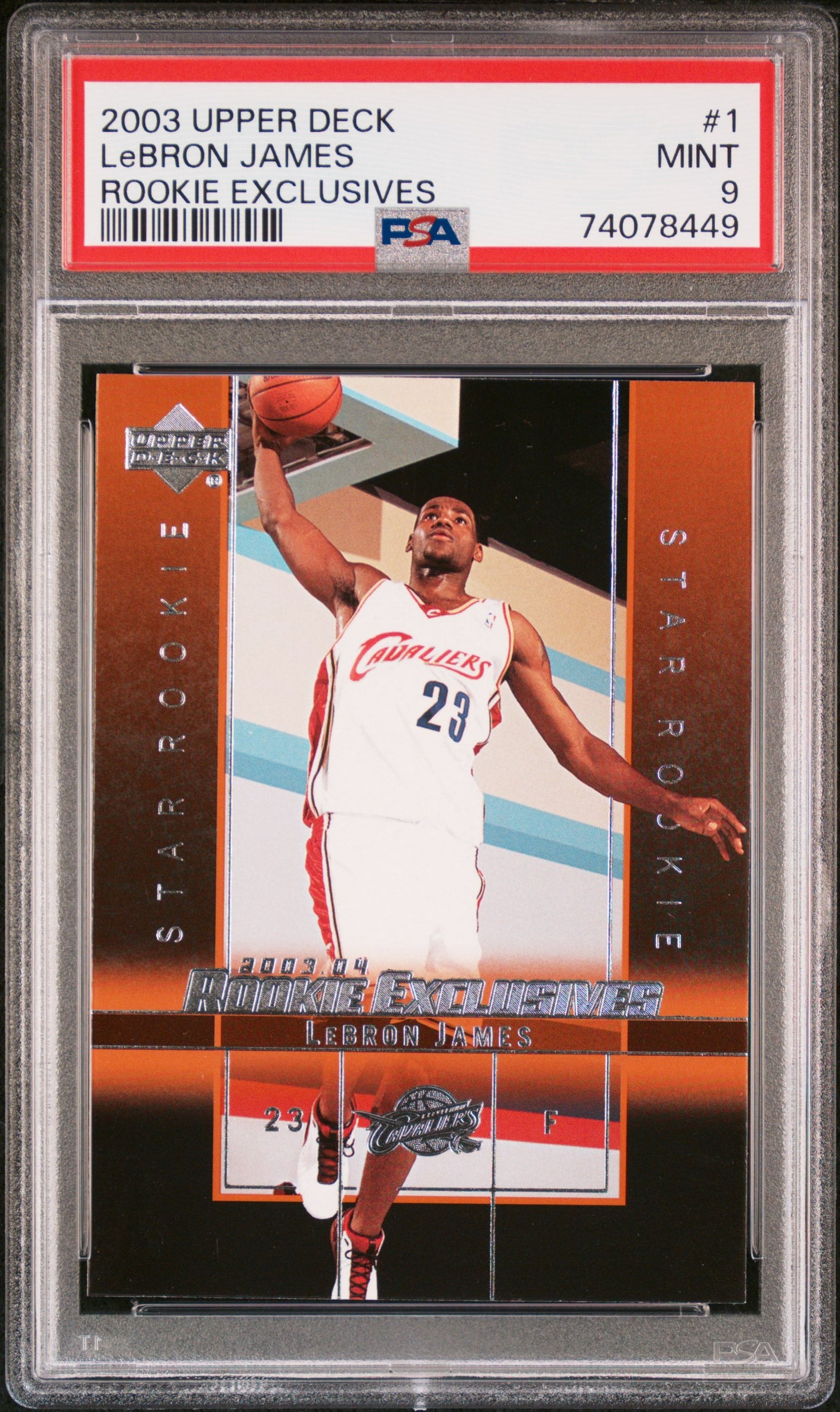 2003 Upper Deck Rookie Exclusives #1 Lebron James PSA 9