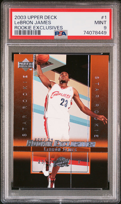 2003 Upper Deck Rookie Exclusives #1 Lebron James PSA 9