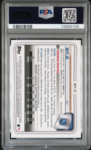 2020 Bowman Sapphire #BCP-25 Bobby Witt Jr. 1st PSA 9 (195)