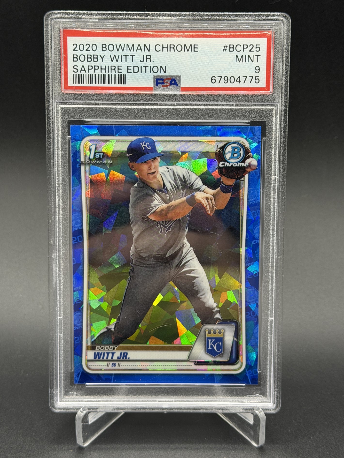 2020 Bowman Sapphire #BCP-25 Bobby Witt Jr. 1st PSA 9 (775)