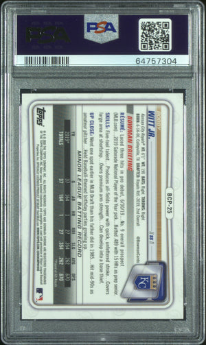 2020 Bowman Sapphire #BCP-25 Bobby Witt Jr. 1st PSA 9 (304)
