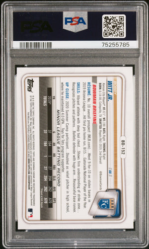 2020 Bowman Draft Sapphire Edition #BD-152 Bobby Witt Jr. PSA 9