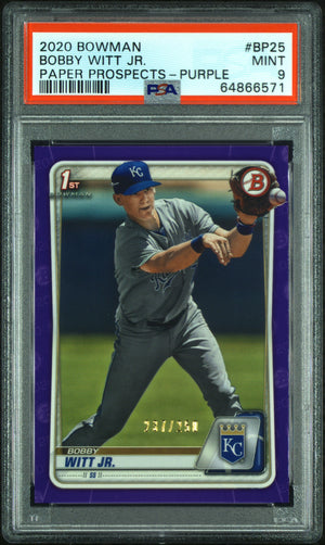 2020 Bowman #BP-25 Bobby Witt Jr. 1st Prospects Purple /250 PSA 9
