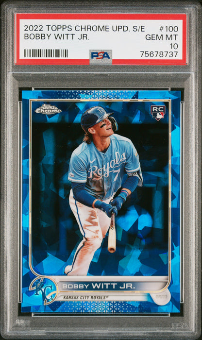 2022 Topps Chrome Update Sapphire #US100 Bobby Witt Jr. Rookie RC PSA 10