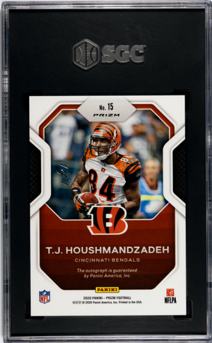 2020 Prizm #15 T.J. Houshmandzadeh Sensational Auto Black Finite 1/1 SGC 9.5