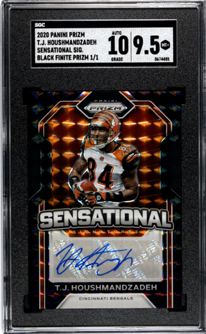 2020 Prizm #15 T.J. Houshmandzadeh Sensational Auto Black Finite 1/1 SGC 9.5