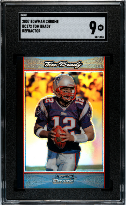 2007 Bowman Chrome #BC172 Tom Brady Refractor SGC 9
