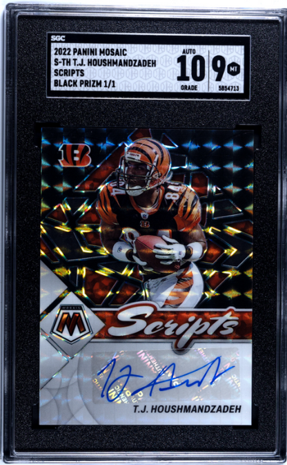 2022 Panini Mosaic #S-TH T.J. Houshmandzadeh Scripts Black SGC 9 #/1