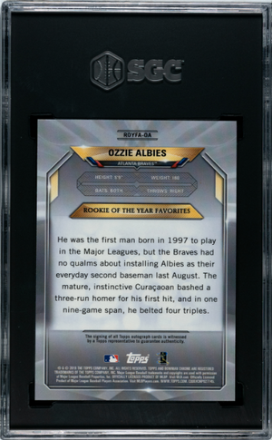 2018 Bowman #ROYFA-OA Ozzie Albies Chrome Rookie Favorites Mega Auto /99 SGC 10