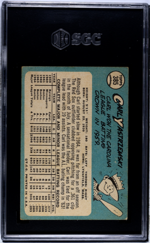 1965 Topps #385 Carl Yastrzemski SGC 3