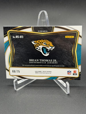 2024 Panini Select Brian Thomas Jr. Jumbo Rookie Swatch White Prizm /75