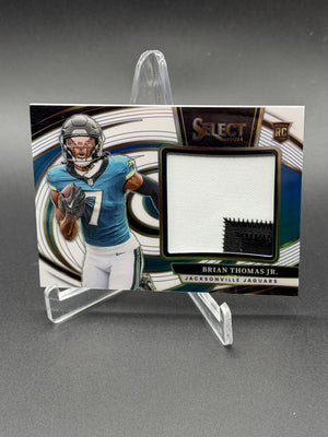2024 Panini Select Brian Thomas Jr. Jumbo Rookie Swatch White Prizm /75