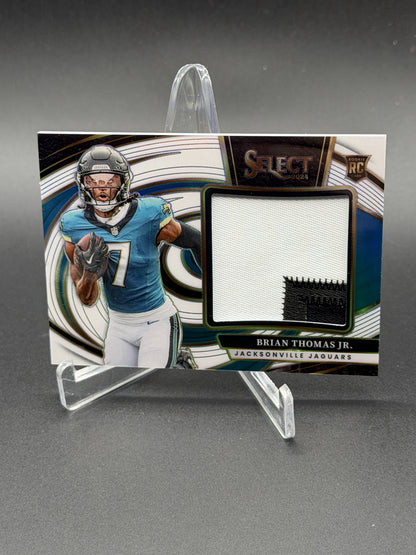 2024 Panini Select Brian Thomas Jr. Jumbo Rookie Swatch White Prizm /75