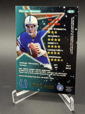 1998 Topps Stars #67 Peyton Manning Rookie RC Gold Star #/1999