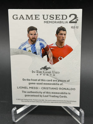 2025 Leaf In The Game Used Glitter Holo Lionel Messi Cristiano Ronaldo /15